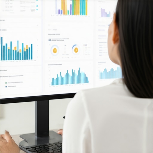Deep dive into GBP data analytics for long-term success Digital marketer analyzing GBP profile data on a monitor