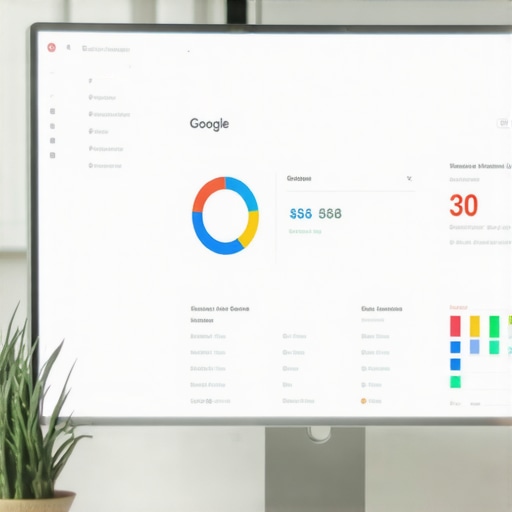 SEO expert reviewing local SEO metrics on a monitor.