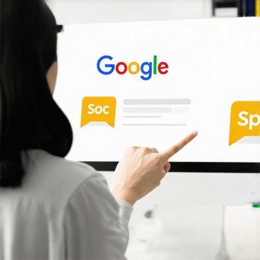 Person cleaning spam from Google Business Profile on computer.