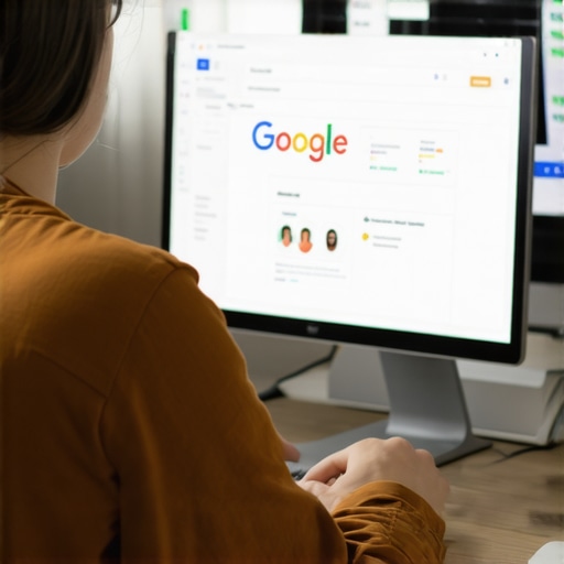 Person managing Google Business Profiles using specialized tools.