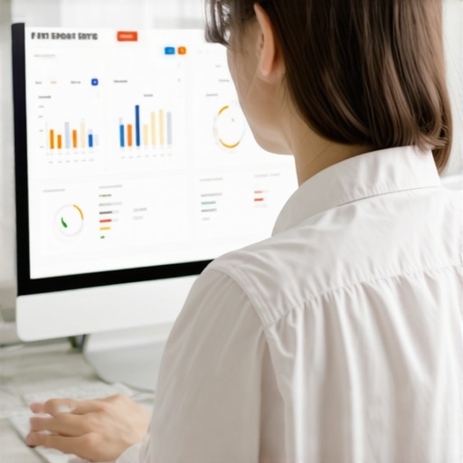 Business owner reviewing GBP analytics on a laptop