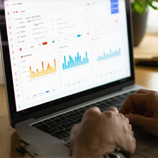 Person reviewing Google Business Profile analytics on a laptop.