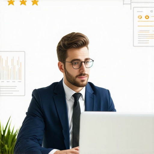 Business owner replying to customer reviews on a laptop.