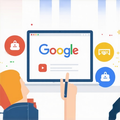 Person working on fixing a Google Business Profile on a laptop, with icons representing spam and rankings