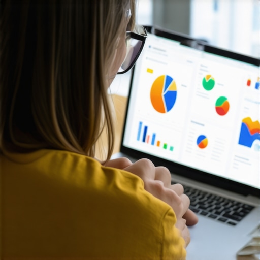 Person analyzing SEO data on a laptop to maintain Google Business Profile rankings