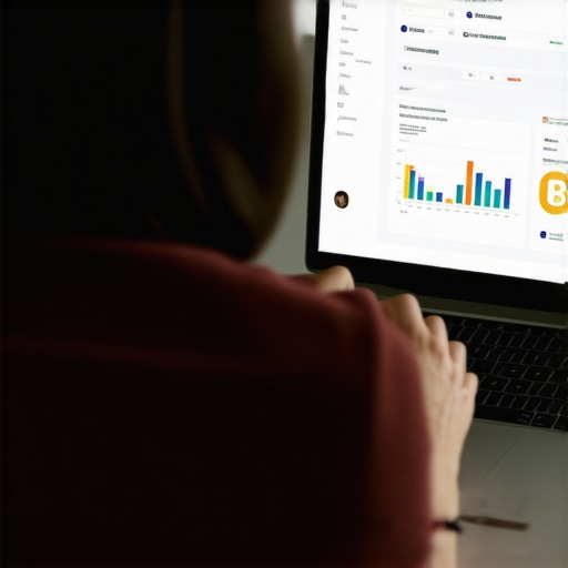 Person analyzing SEO dashboards to monitor Google Business Profile health.