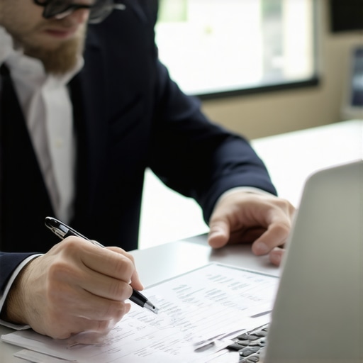 Person uploading business documents and editing Google profile on a computer.