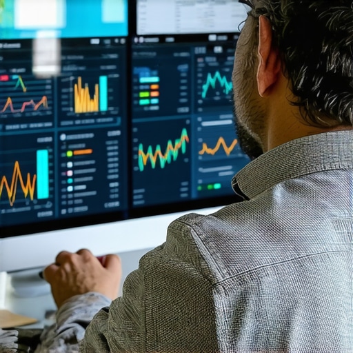 Managing GBP with Advanced Tools Business owner monitoring SEO dashboard with ranking graphs