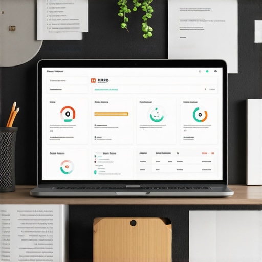 Laptop with analytics dashboard and SEO tools for GBP management