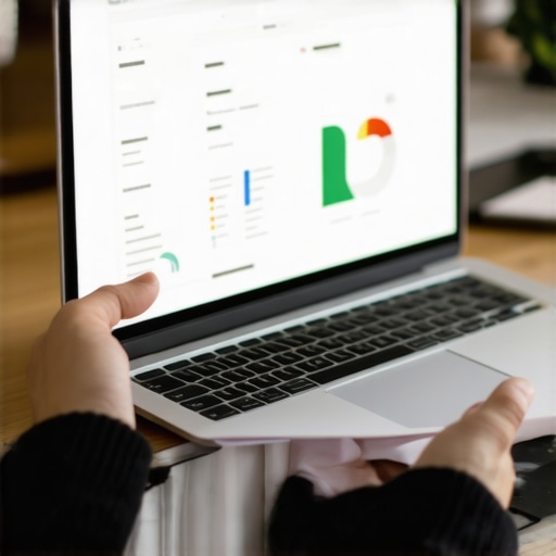 Person reviewing business proof documents on a laptop for Google Business Profile reinstatement.