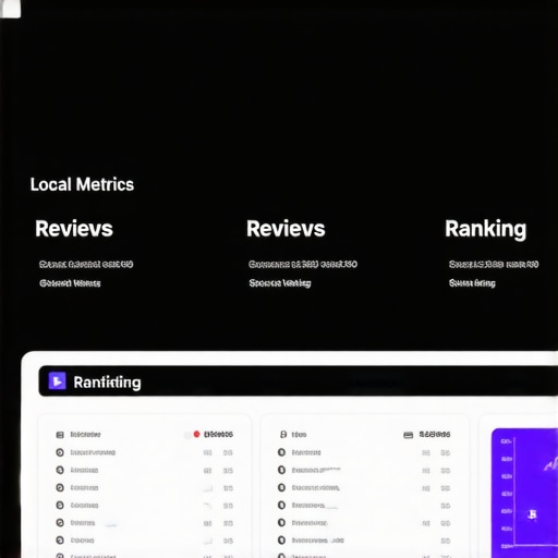 Screenshot of local SEO dashboard showing ranking and review analytics.