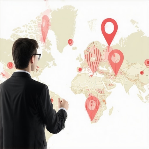 Illustration of a digital map with fake spam pins being eliminated by an expert