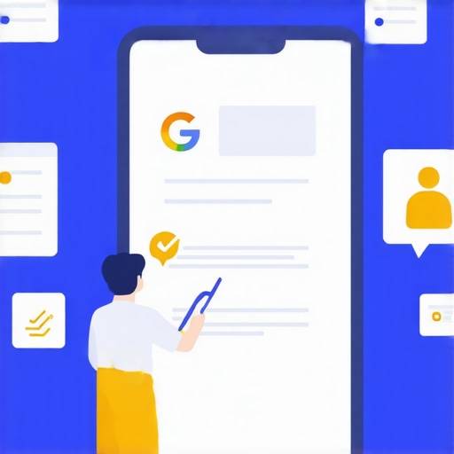 An illustration showing a digital marketer working on a laptop surrounded by icons symbolizing profile recovery steps