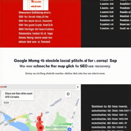 Google Map Glitch Fixes Infographic Illustration of step-by-step process to fix Google Map glitches for local business ranking recovery