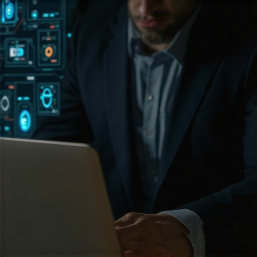 Business owner managing profile security on a laptop